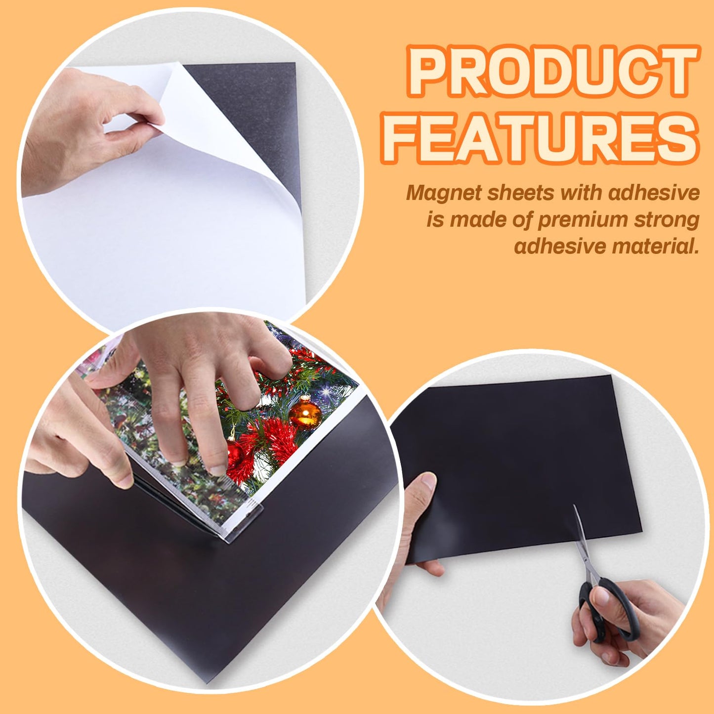 UnicornMAG Magnetic Sheets 8.5" x 11" 10 Pack - Flexible Magnet Sheets with Adhesive Backing for DIY Crafts and Photo Magnets,Suitable for School Classroom Boards, Refrigerator and Shelf Labels