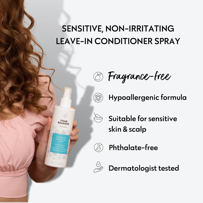 No nothing Moisture Detangling Mist – Fragrance Free Leave In Conditioner Spray & Heat Protectant for Hair – Hypoallergenic Detangler Spray for Sensitive Scalp & Dry Hair, 8.5 fl oz