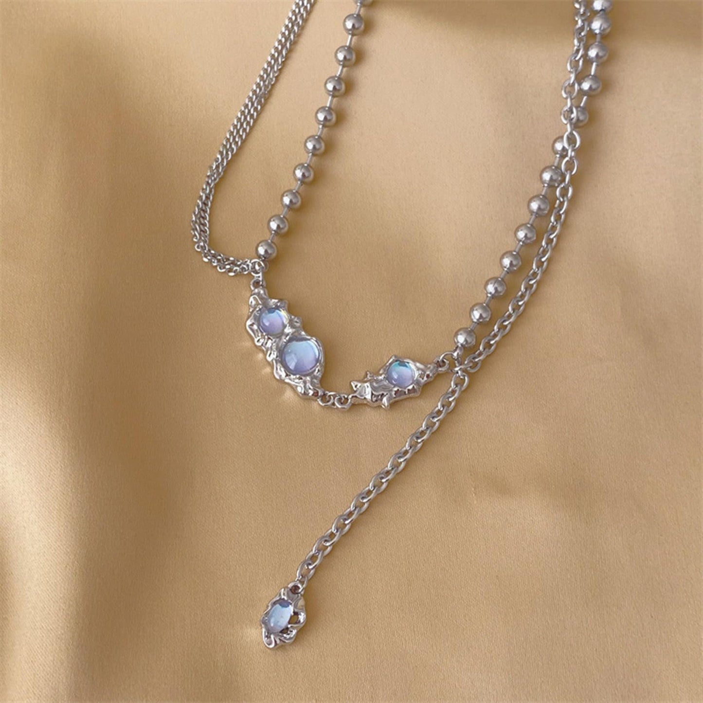 Buyongwant Irregular Necklace Y2k Moonlight Titanium Steel Fashion Women's Jewelry