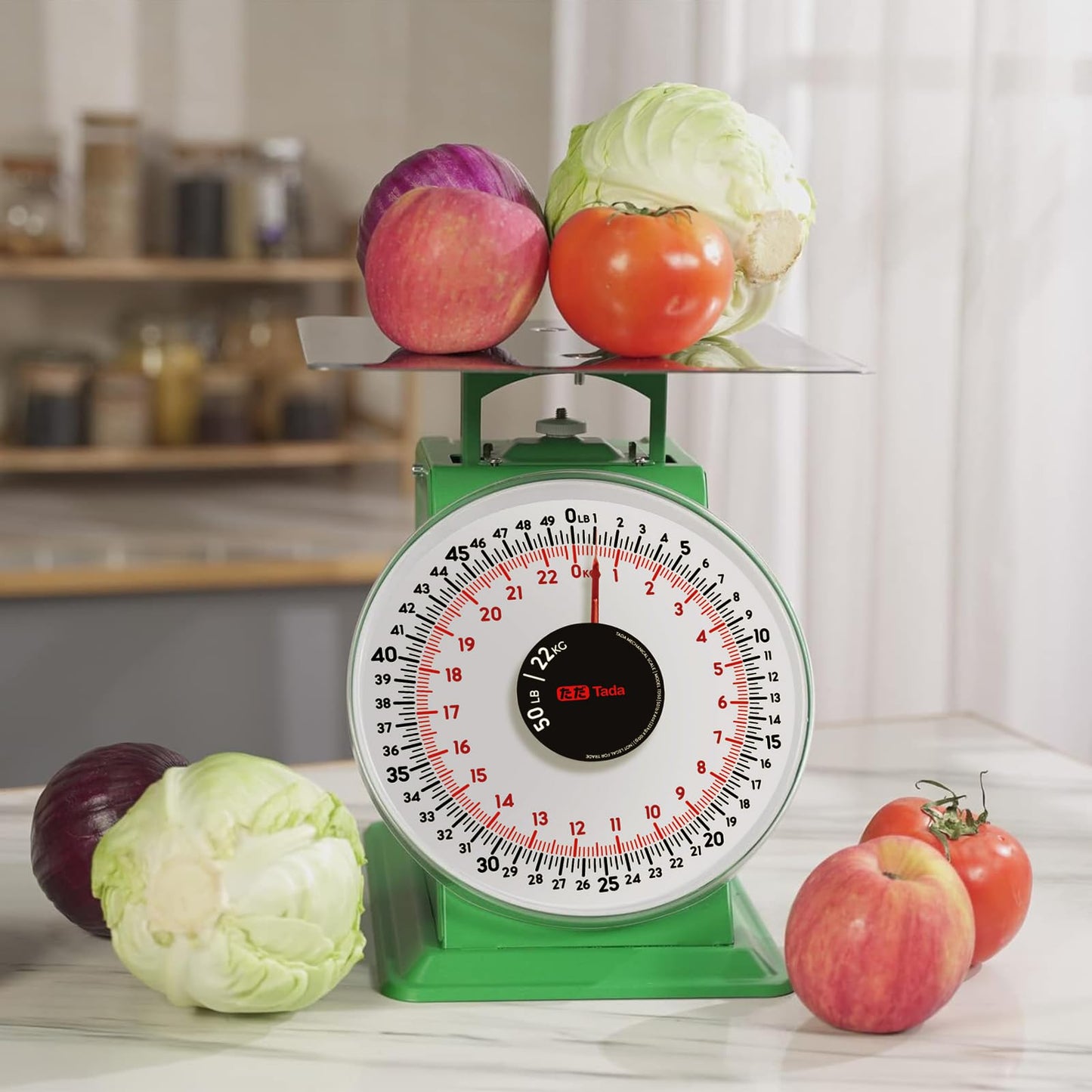 Tada 50lb Heavy Duty Mechanical Dial Kitchen and Food Scale with Stainless Steel Platform