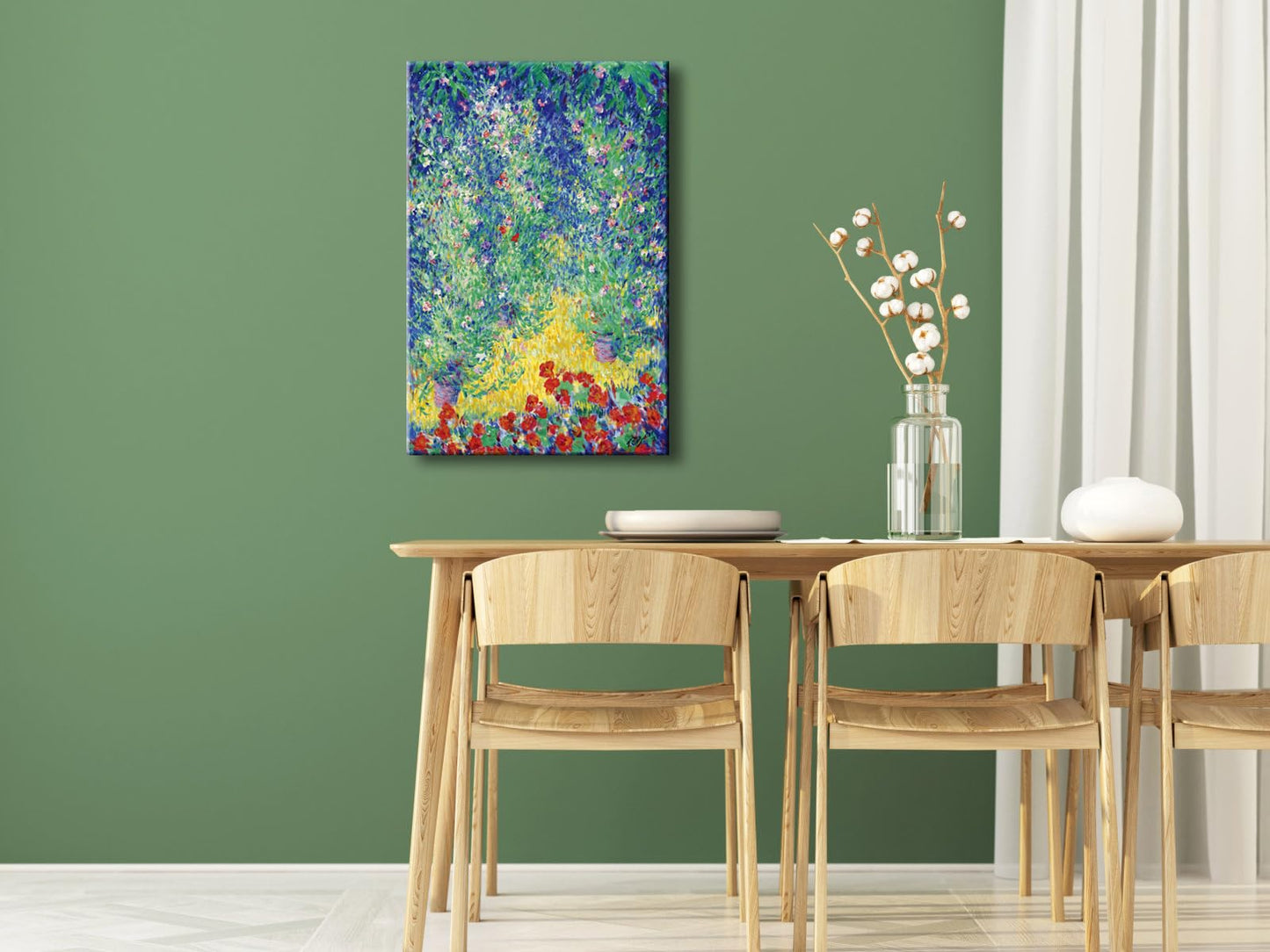 Wieco Art Canvas Prints Flowers in a Garden,1928 by Theodore Earl Butler Abstract Canvas Wall Art for Wall Decor and Home Office Decorations