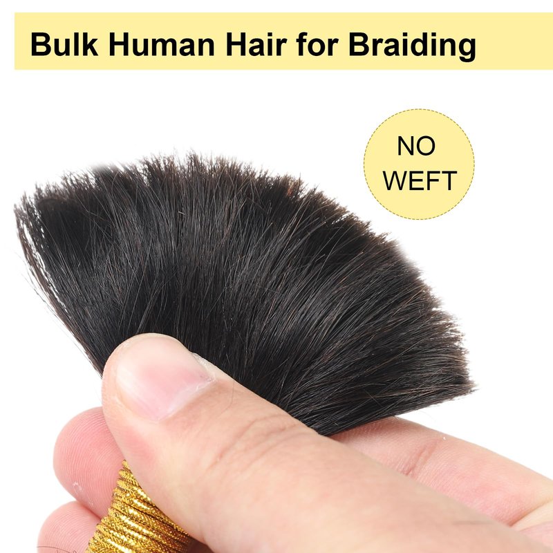 Human Braiding Hair Curly Bulk Human Hair for Braiding No Weft Human Hair Bundles for Braiding Wet and Wavy Human Hair Braiding Hair for Boho Box Braids 100g Per Pack CNZZJX