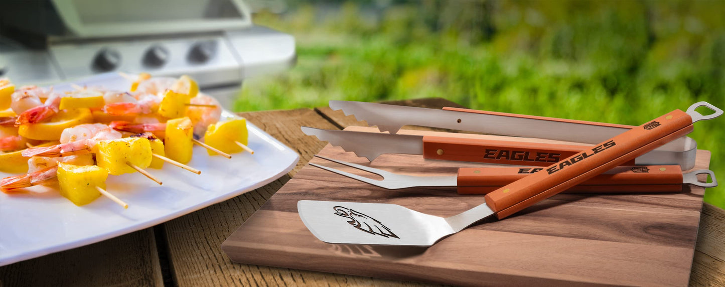 YouTheFan NFL Philadelphia Eagles Classic Series 3-Piece BBQ Set , Stainless Steel , 22" x 9"