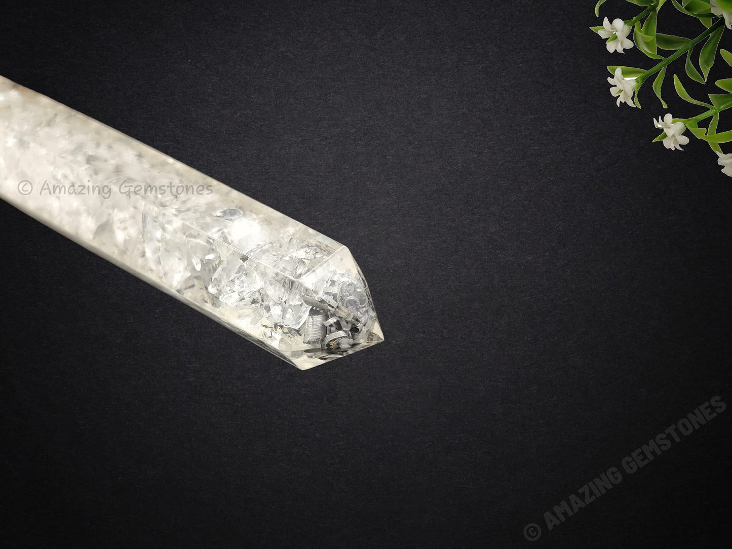 Amazing Gemstone Clear Quartz Crystal Orgonite Towers - Natural Healing Crystal Point Obelisk for Reiki Healing and Crystal Grid (4.5 Inch to 5 Inch, Pack of 1)