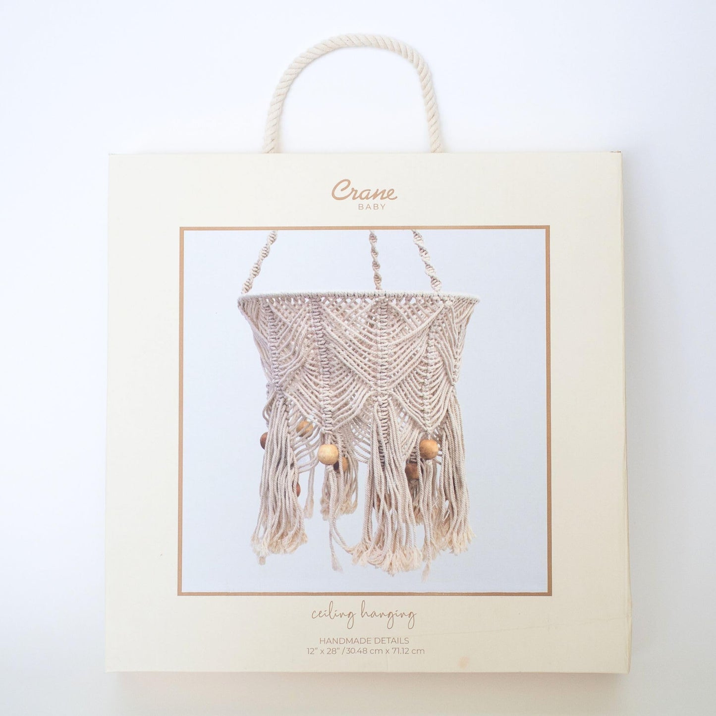 Crane Baby Macrame Ceiling Hanging, Charlie Farmhouse Nursery Mobile, Boho Baby Mobile for Crib, Baby Room Decor, Gender Neutral Nursery Decor, Handmade Decor for Baby Room