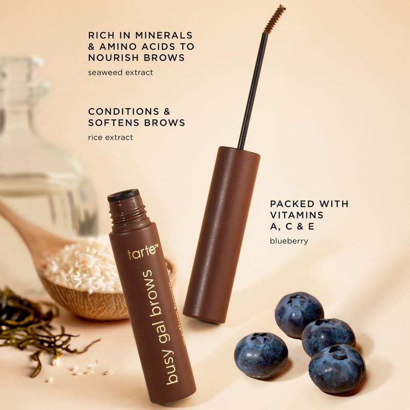 tarte busy gal tinted brow gel – 3-in-1 Waterproof Longwear Eyebrow Gel to Shape, Tint & Set Brows, Infused with Vitamin E, Vegan & Cruelty-Free, full size, ash blonde