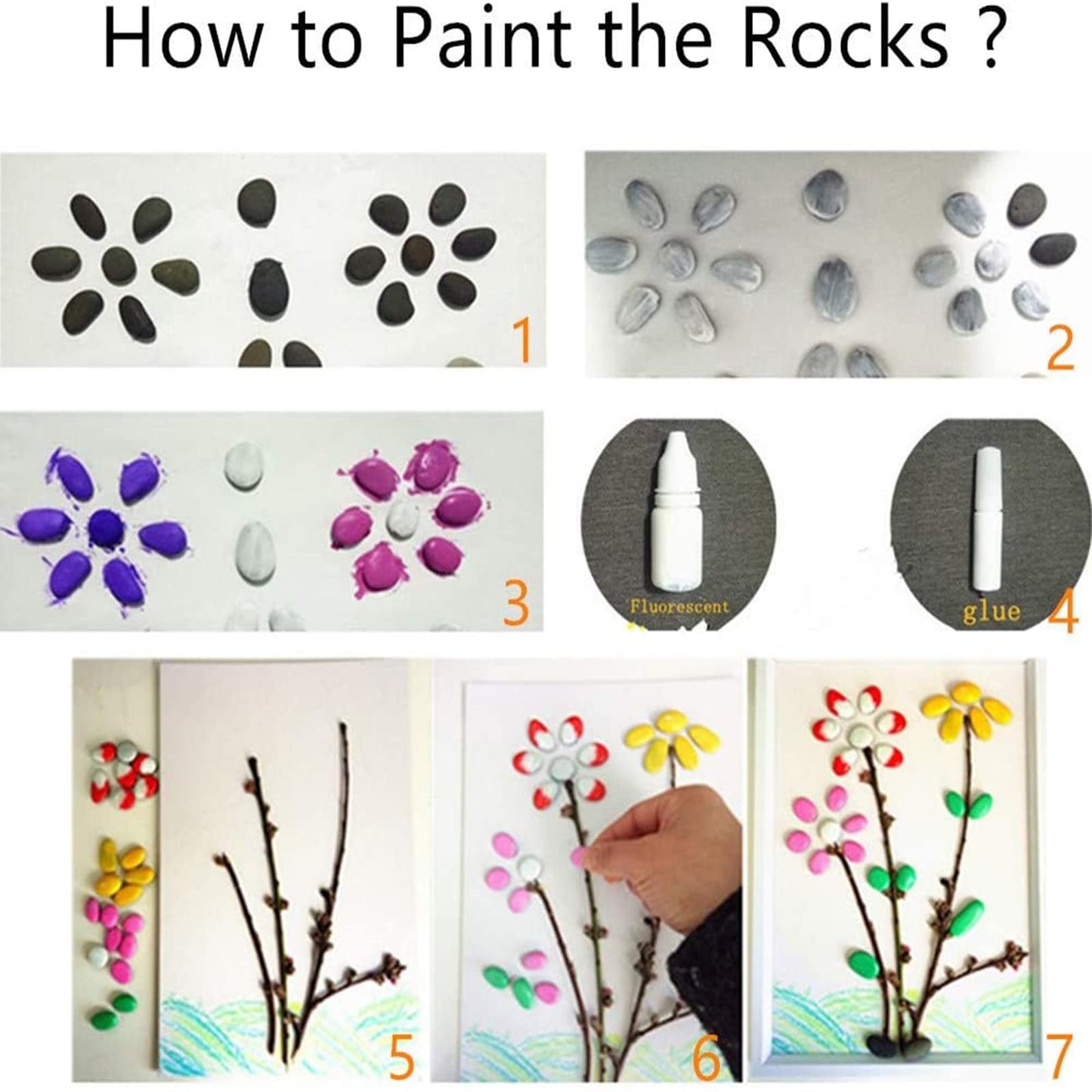 300PCS Tiny Painting Rocks, Meilala DIY Pebble Flat & Smooth Rocks for Arts, Crafts, Decoration, Fish Tank,Garden,Hand Picked Stones for Detail-Painting