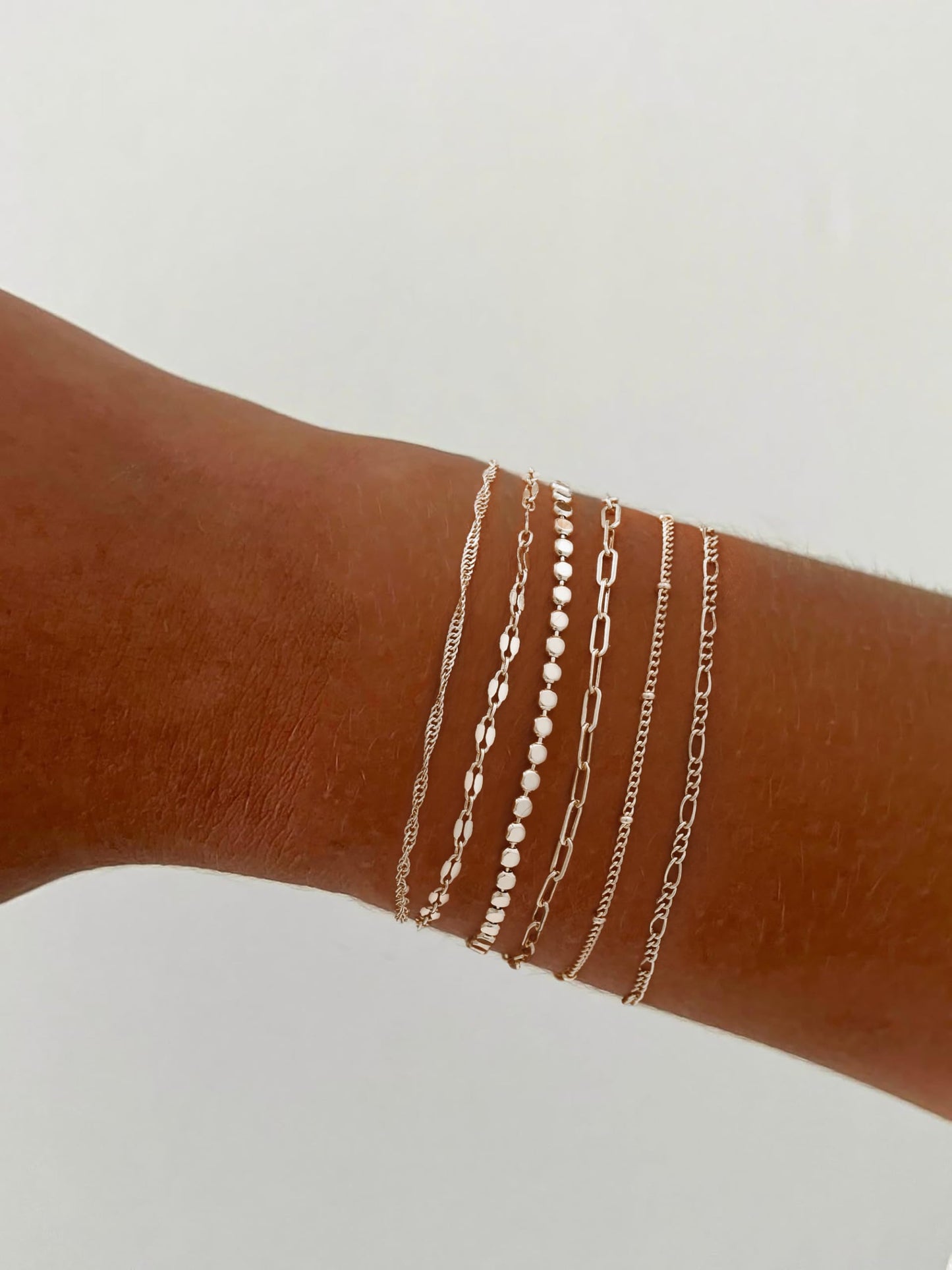 Tewiky Waterproof Gold Bracelets for Women Non Tarnish - Dainty Stack 14K Gold Plated/Sterling Silver Chain Bracelets Set Adjustable Trendy Jewelry for Women