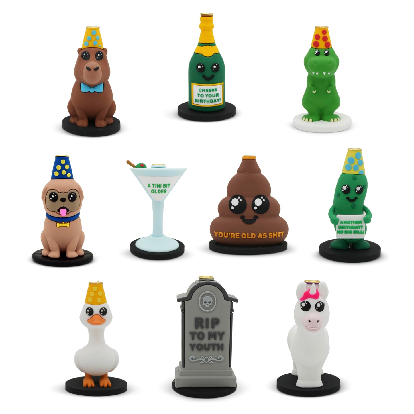 GOOFBALLS Funny Birthday Candle Holder – Humorous Party Decoration & Gag Gift – Quirky Cake Topper for Adults & Friends - Champagne