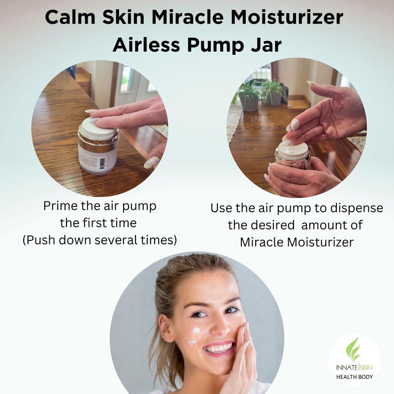 Innate Skin Calm Skin Face Moisturizer with Hyaluronic Acid, Collagen & Red Marine Algae 1.7oz Air Pump