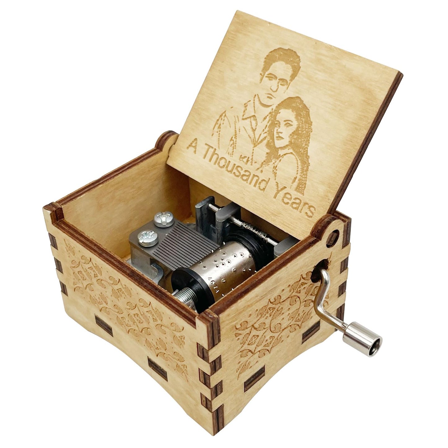 Trails Outdoor A Thousand Years Music Box Hand Crank Unique Wooden Musical Box Gifts for Christmas Birthday(A Thousand Years)
