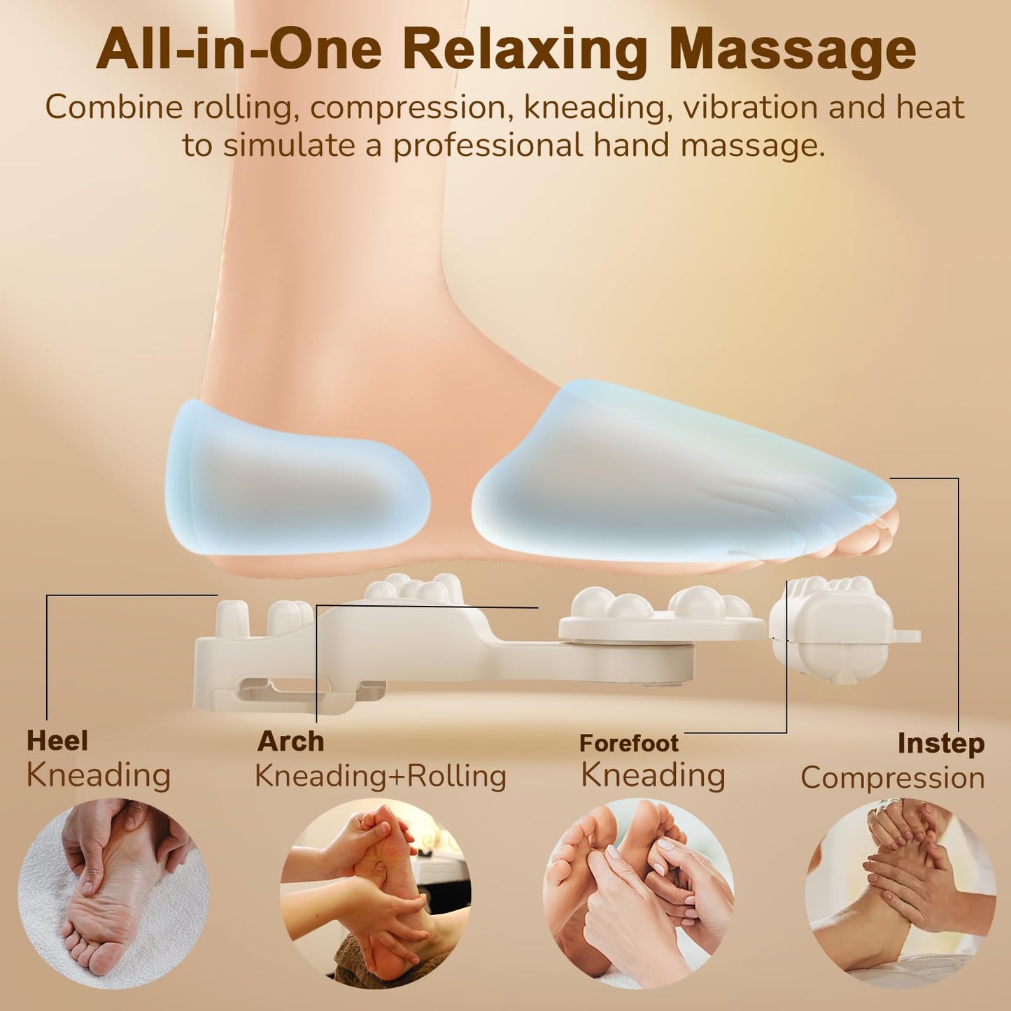 JZBRAIN Shiatsu Foot Massager Machine with Heat : Deep Kneading Foot Massager with Vibration & Compression for Plantar Fasciitis & Neuropathy - for Women & Men,Relax for Home Office Use (Black)