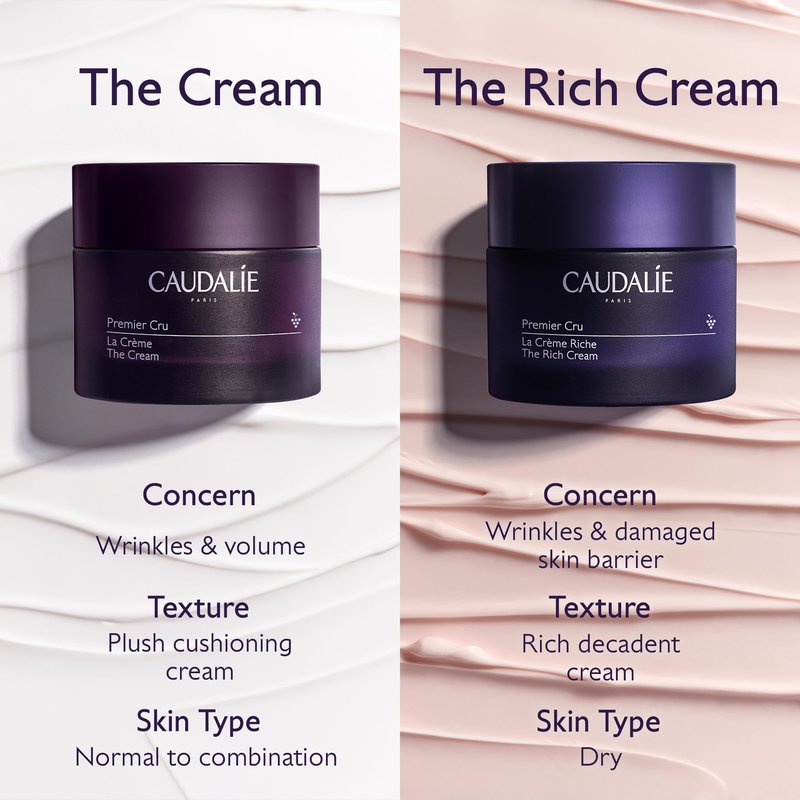 Caudalie Premier Cru Anti-Aging Cream Moisturizer, Refillable Jar - 50 mL