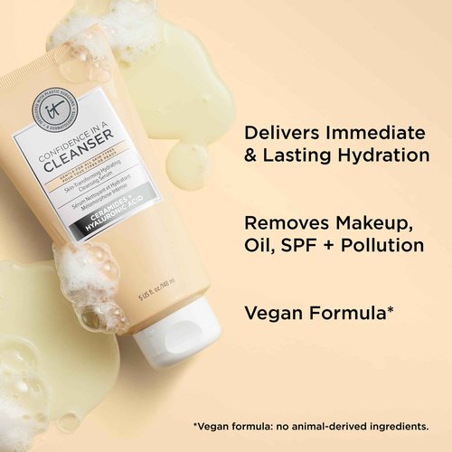 IT Cosmetics Daily Confidence Skincare Bundle – Hydrating Facial Cleanser + Anti-Aging Moisturizer – Includes Confidence in a Cream 2 Oz + Confidence in a Cleanser 5 Oz – Gift for All Skin Types