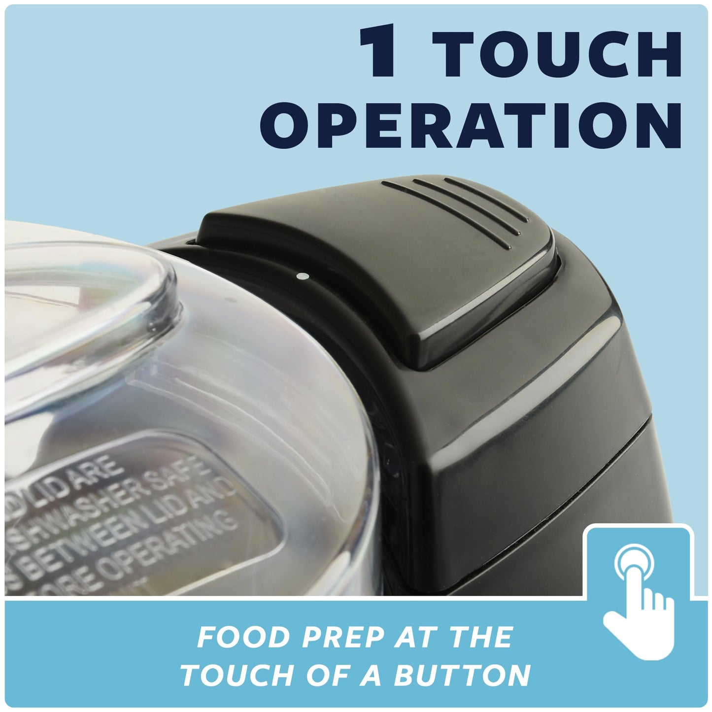Kitchen Selectives Mini Chopper by Select Brands - Mini Electric Food Chopper for Kitchen Appliances - Features Dishwasher-Safe Parts - Chops, Minces & Dices - 1-1/2 Cups, Black