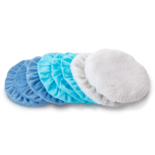 20 Pieces Car Orbital Buffer Polisher Pad Bonnet Microfiber Max Bonnet Polishing Buffing Pad Cover(5-6 Inches)