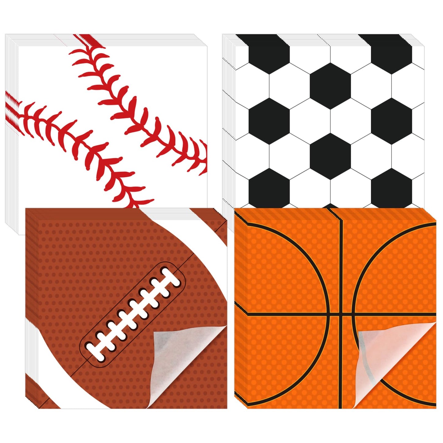 Whaline 240 Sheets Sport Wax Paper Deli Paper, 12x12 In, 4 Designs: Basketball, Football, Soccer, Baseball