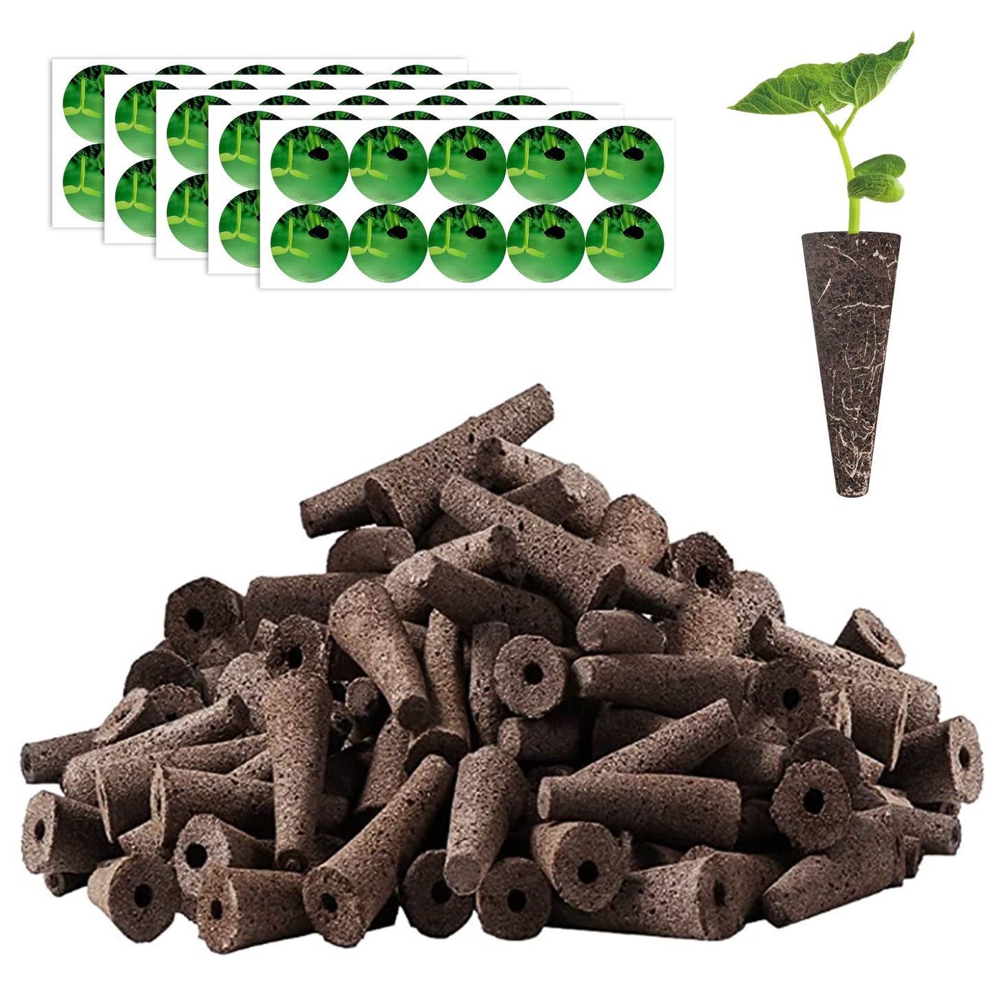Haligo 150pcs Seed Pod Kit for Hydroponics, Grow Anything Kit with 100pcs Grow Sponges, 50pcs Pods Labels, Hydroponics Pods Replacement Compatible with Hydroponics Growing System from All Brands