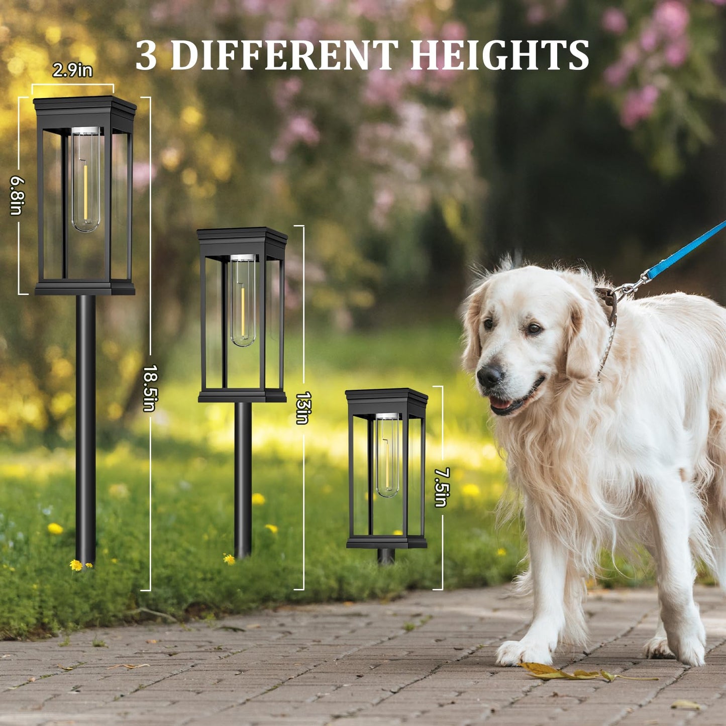 TEZKOLES 8 Pack Solar Pathway Lights Outdoor, IP65 Waterproof Solar Lights Outdoor ，Auto On/Off Walkway Landscape Lighting, Warm White LED for Garden, Yard, Driveway, Patio Landscape Decor