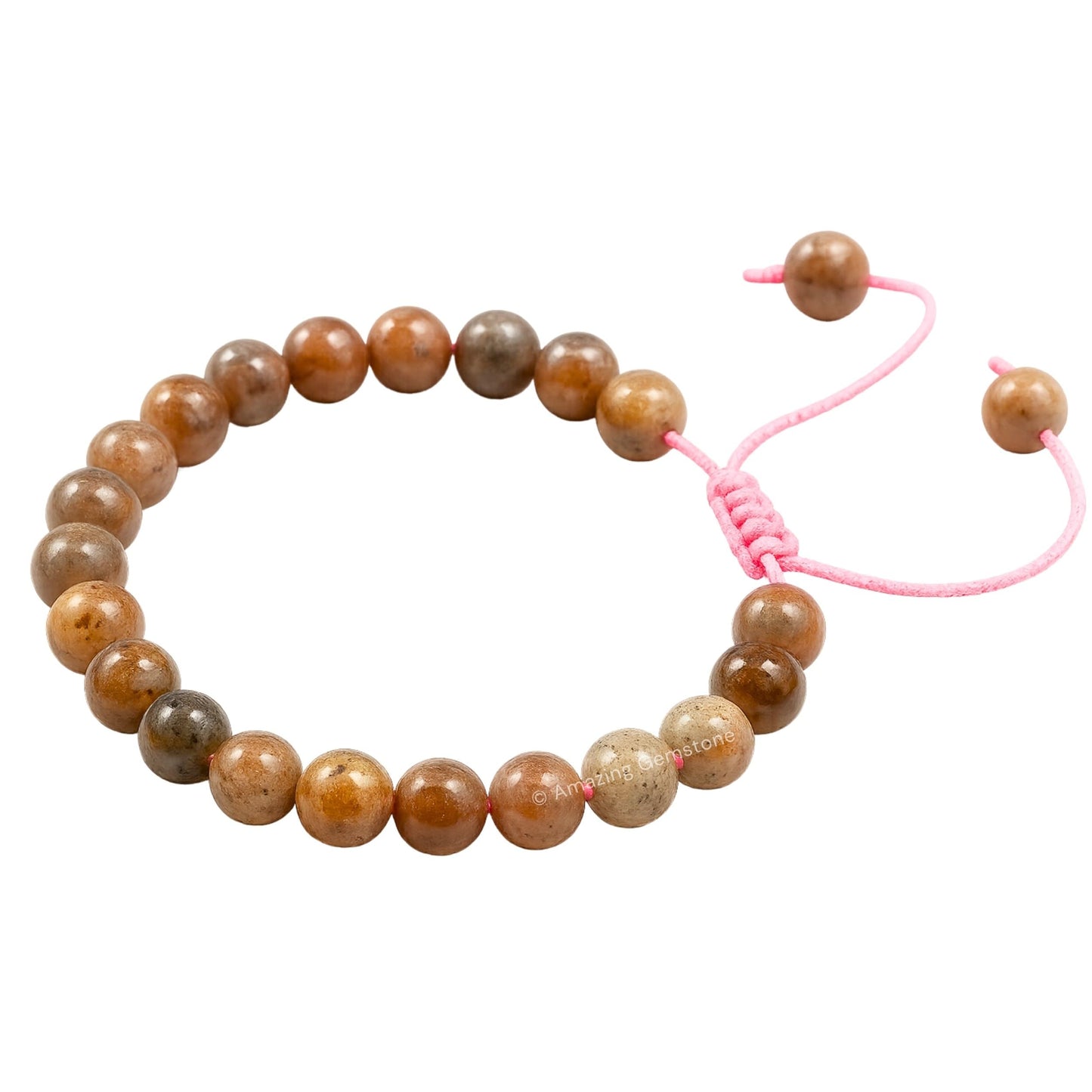Amazing Gemstone Original Sunstone Bracelet for Women Men's Gifts - Protection Healing Crystal Bracelet - 8mm Beaded Adjustable Bracelet Pulseras Para Hombres Mujer Stocking Stuffers