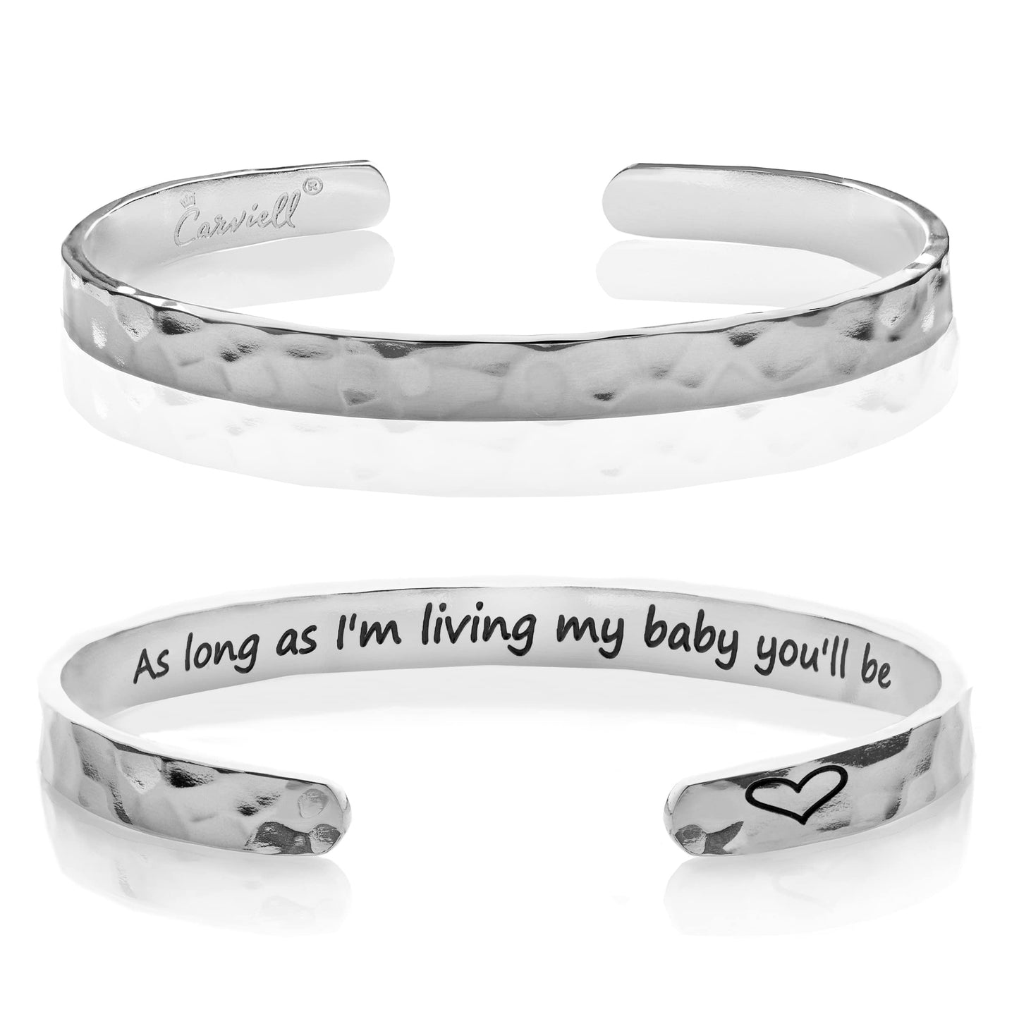 Carviell Bracelet Gifts for Daughter Gift from Mom, Mother Daughter Bracelets, Cuff for Stepdaughter, Little Sister, Gifts for Granddaughter, As Long As I'm Living My You'll Be