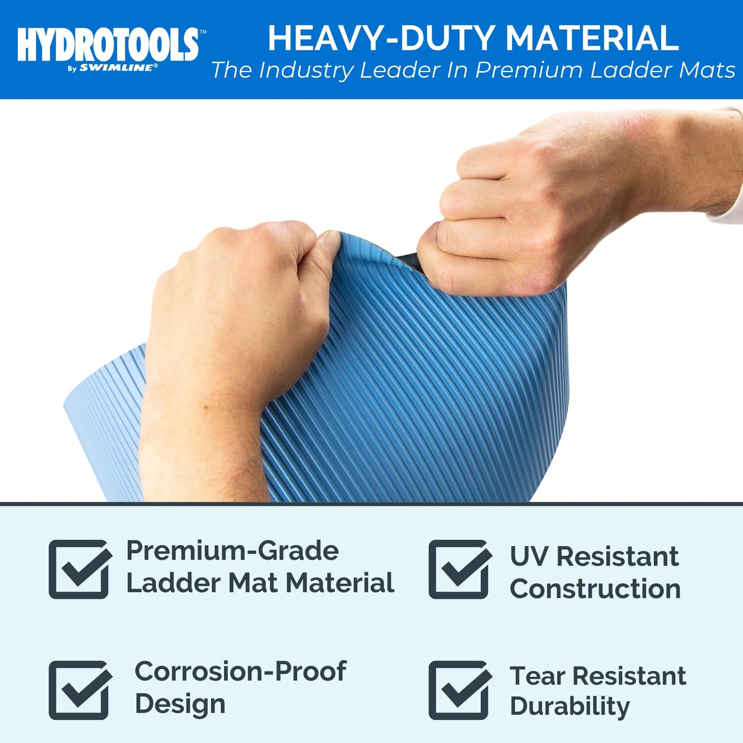 SWIMLINE HYDROTOOLS Protective Pool Ladder Mat for Above Ground Pools – Safety & Stability for Stairs, Steps & Ladders – Premium Durable Material, 30" x 36"