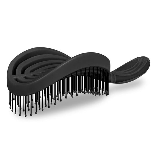 NuWay® DoubleC® Pro Professional Detangling Hair Brush – Patented Double Curve Scalp Care Brush for Gentle Detangling, Blow-Dry Styling & Wet or Dry Hair (Iron Black)