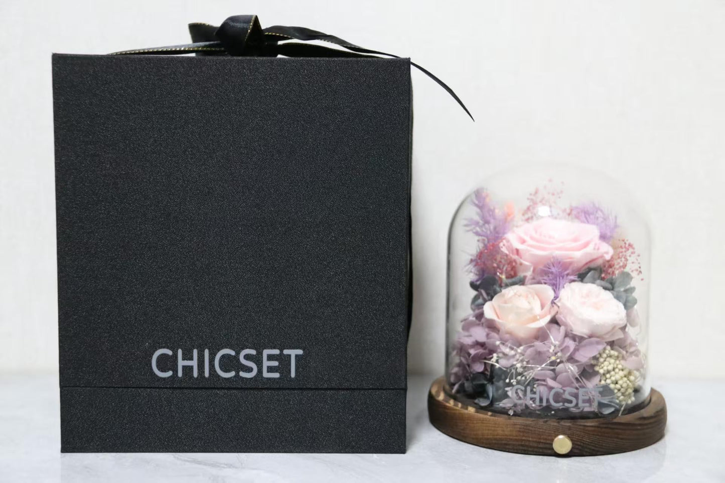 Large Preserved Flowers with Card&Box-Flowers for Delivery Prime,Eternal Rose with Lights,Roses in Glass Dome,Romantic Gift for Her,Decoration,Fresh Rose Flowers for Mom, Birthday, Anniversary (Pink)