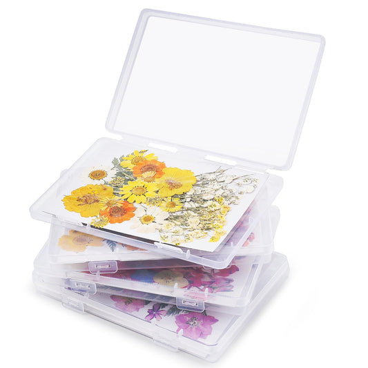 Aboofx 4PCS Dried Flower Storage Set with Blotting Paper, Ziplock Bag and Desiccant, Flower Preservation Kit - Good Seal, High Capacity to Keep Flowers Color and Dry (6.3 x 4.3 inch)