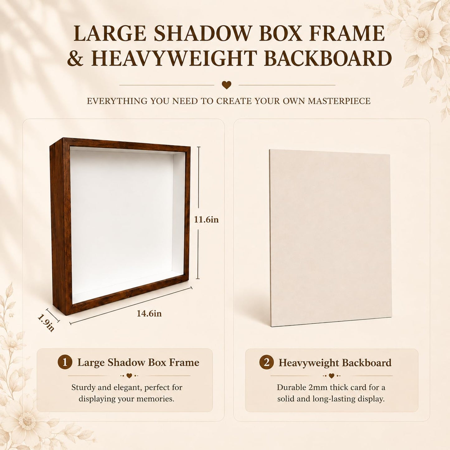 14.6" x 11.6" Spacious Silhouette Shadow Box Frame, DIY Mini Museum Kit with Larger Inner Frame & Figurines Build Your Own Museum of Us, Gift for Birthday Anniversary & Valentine's Day, Silhouette Box