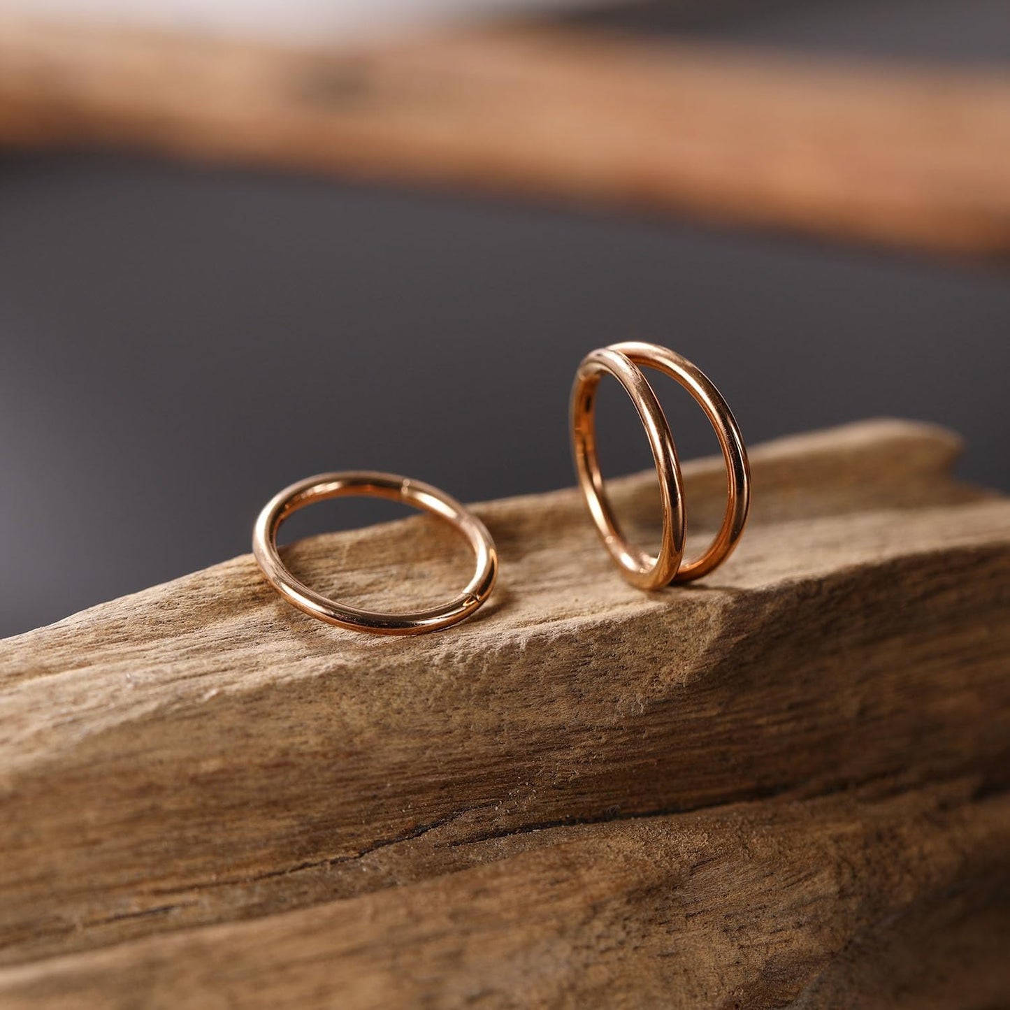 Nose Rings 14 Gauge Hoop Earrings For Women 14g Nose Hoop Rose Gold Septum Jewelry Surgical Steel Septum Ring Double Hoop Septum Clicker Lip Rings Helix Earring Conch Piercing Cartilage Earring 12mm