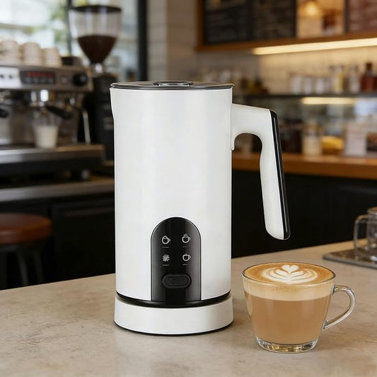 Electric Milk Frother, 4-in-1 Automatic Milk Steamer & Foamer 11.8oz/350ml, Automatic Warm and Cold Foam Maker and Milk Warmer for Latte, Cappuccinos, Macchiato (A)