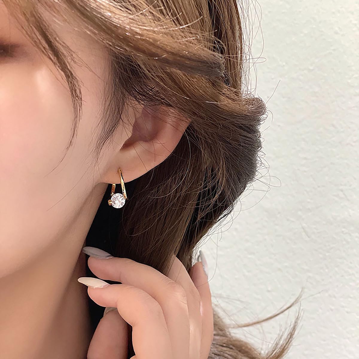 Halolux Lymphvity Germanium Earring for Women Lymphatic Drainage Earring CZ Zircon Acupressure Earrings Atheniz Lymphatic Earrings Dainty Jewelry Gifts (Gold)