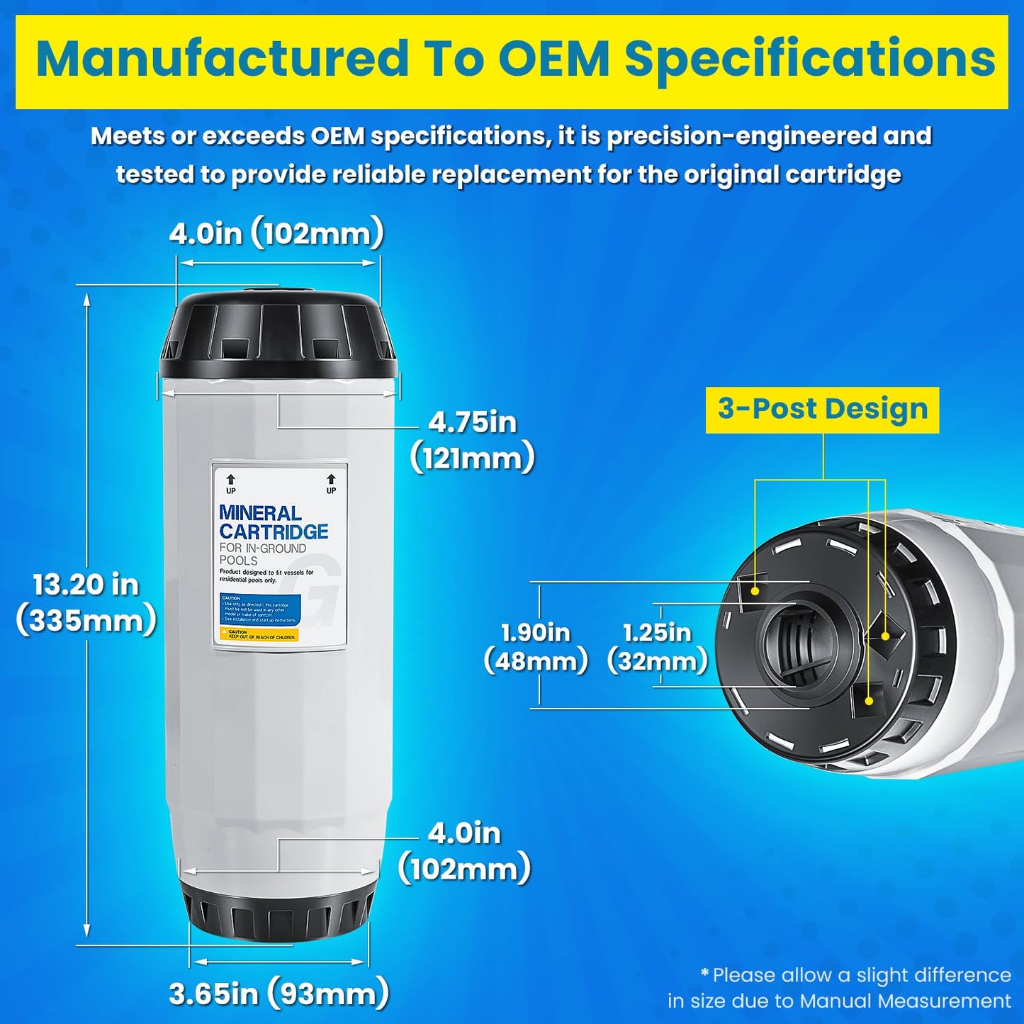 Replacement For Nature2 G25 Mineral Cartridge W28125 N2CG25 W26725 for All Zodiac Limited & Professional G or Pro G Plus Vessel Inground Swimming Pool System W25904 & W20011 Pools Up To 25,000 Gallons