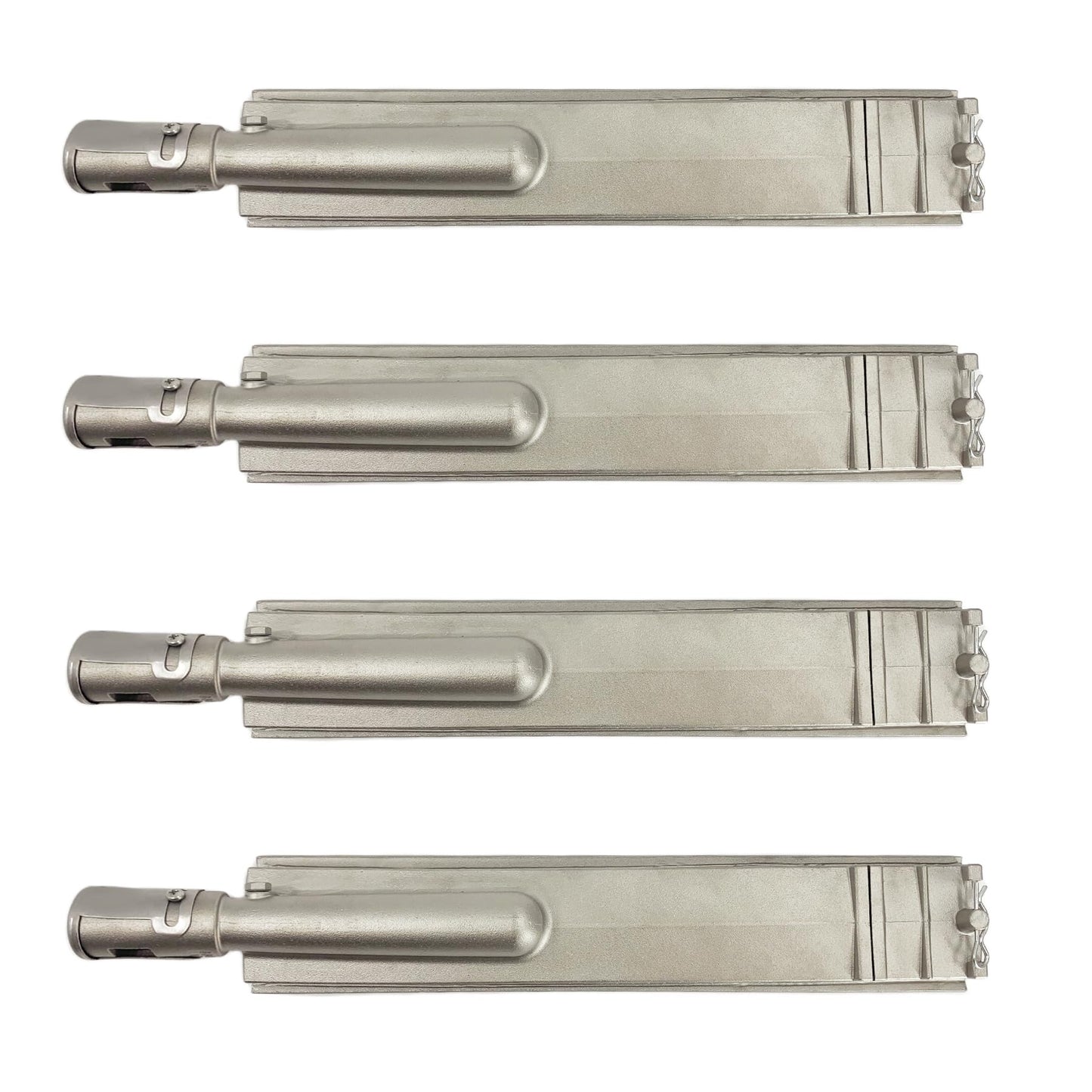4-Set Heavy Duty Cast Stainless Steel Grill Burners for Bull, Grill Replacement Parts for Bull, Blaze, Cal Flame, Lion, Grilljob, Aussie, Char Broil, Turbo, Thermos, Beefeater, Jenn Air, Nexgrill, etc