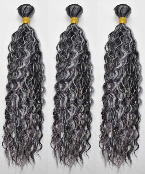 Condescension Human Hair Bundles P1B/GREY 24 26 28 inch Deep Wave Human Hair Bundles Unprocessed Brazilian Virgin Quick Weave Hair for Black Women