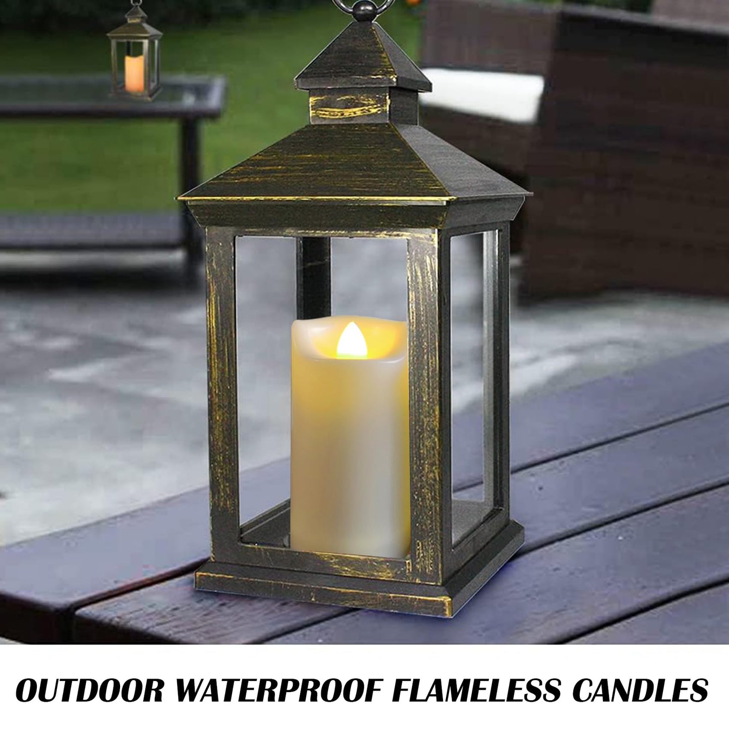 4 Pack Battery Operated Candles 2"x4""/5""/6""/7"" Plastic Flickering LED Flameless Candles with Timer Outdoor Waterproof Wedding Party Halloween Christmas Decoration Realistic Slim Tall Pillar Candles"