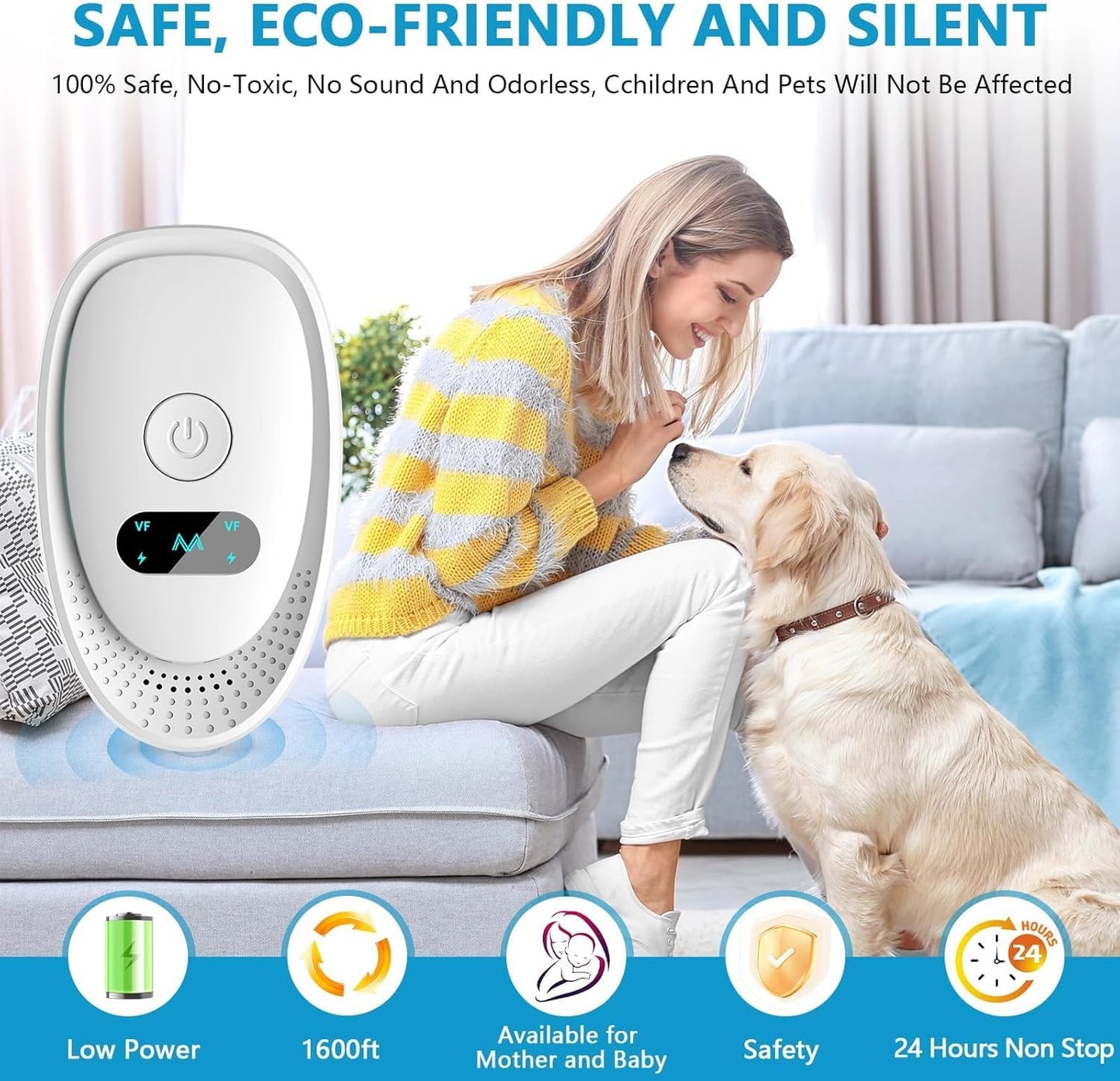 Ultrasonic Pest Repeller 6 Pack – Electronic Pest Repeller Plug in with 3 Modes – Indoor Ultrasonic Rodent & Insect Repellent for Home, Kitchen & Basement – Chemical-Free Pest Control Device