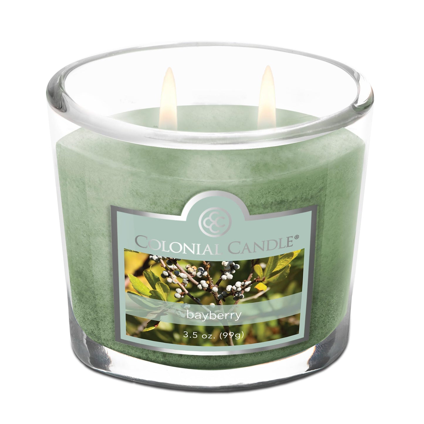 Colonial Candle Bayberry Scented Jar Candle, 2 Wick, 3.5 oz, Mottled Wax Candle
