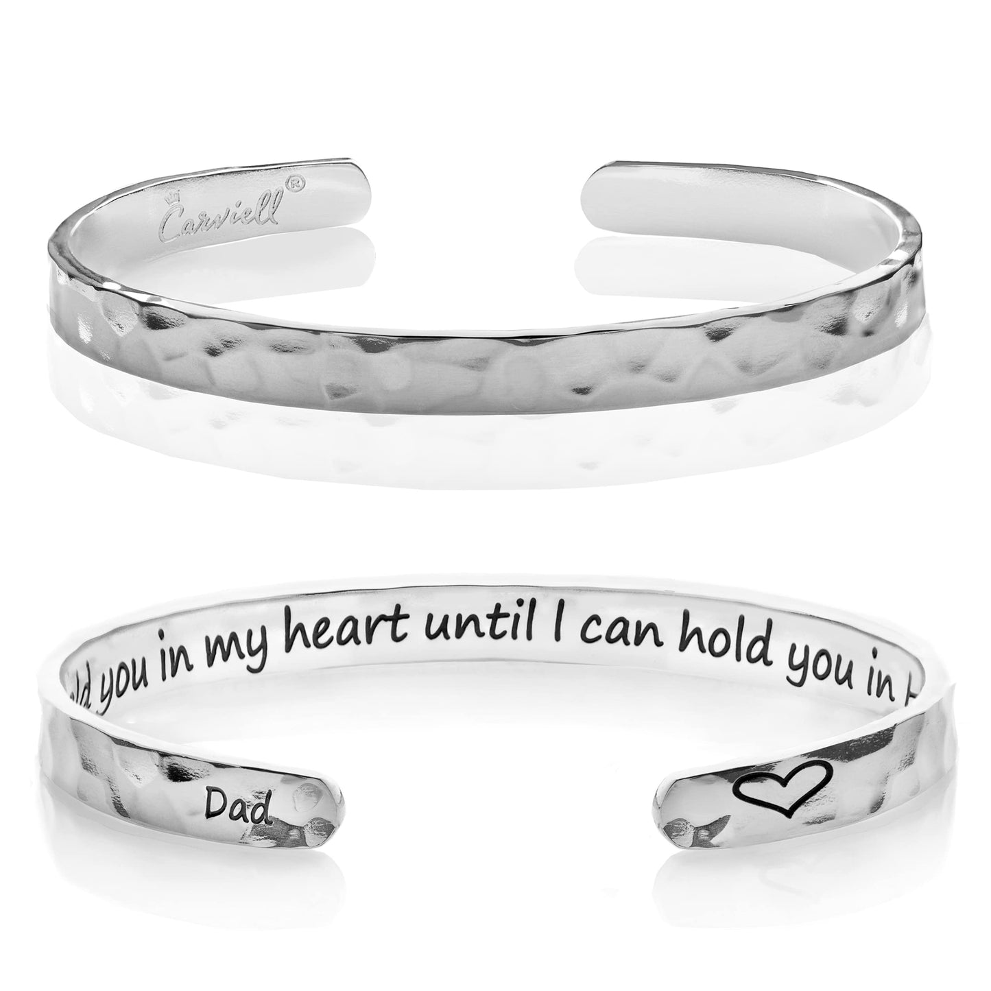 Carviell Bracelets, Memorial Gifts for Loss of Father for Daughter, Sympathy Gift, Remembrance Cuff, Bereavement Bangle, Grief Gift for Women, in Memory of Dad Jewelry