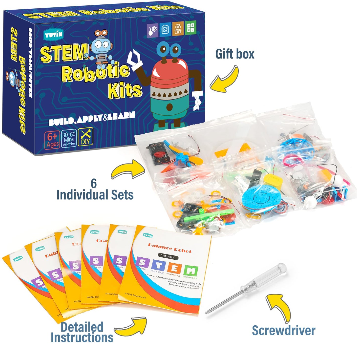 STEM Robotics Kits for Kids Age 8-12 8-10, Science Kits for Kids 8-12, STEM Toys for Boys Age 8 9 10 12 13 14 Girls Boys Birthday Gifts, Robot Building Crafts 8-12 Engineering Motor Set