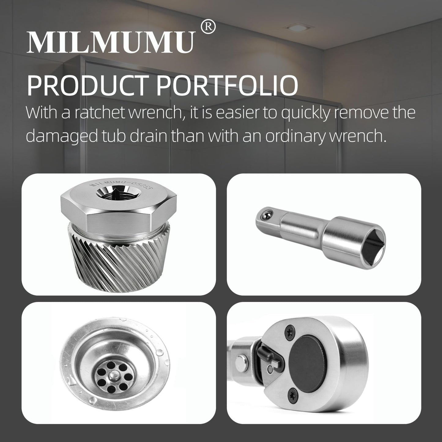 1.5" Tub Drain Extractor Removes Old Broken Stubborn and Rusted Drains with Ease Strong Grab Plumbing and Rusted Drains with Ease Strong Grab Plumbing（ M05255 1.5")-1PACK