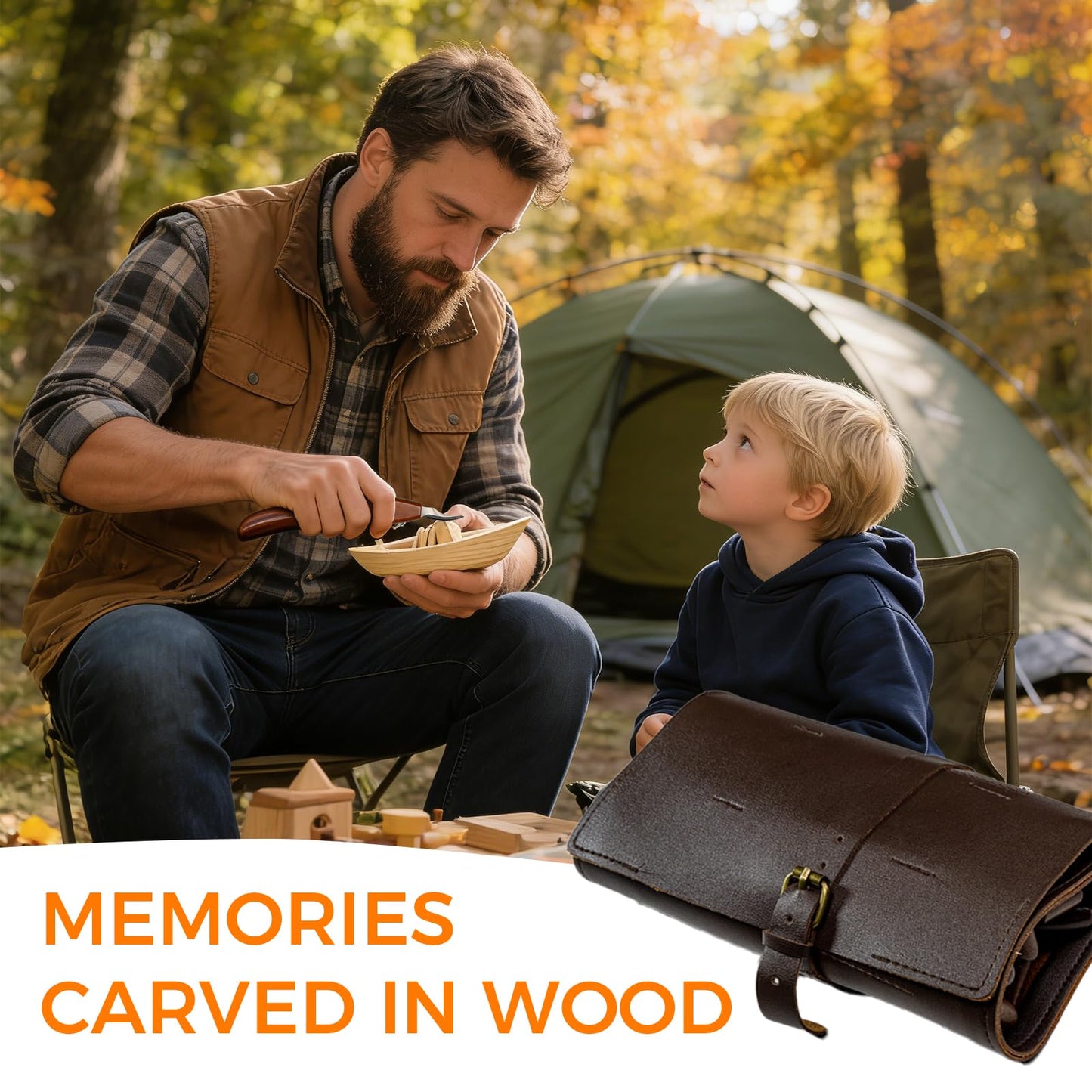 VMYTH Wood Carving Kit, 68PCS Complete Whittling Kit with Leather Storage Bag,16 Carbon Steel Knives, 8 Basswood Blocks & Paint,Ideal Wood Carving Set for Beginners,Enthusiasts Gift DIY
