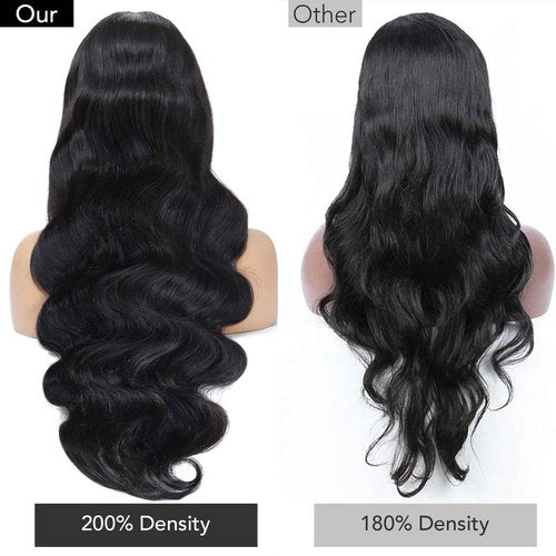 Pevrvfe 28 Inch 13x6 Lace Front Wigs Human Hair 200 Density Body Wave HD Lace Front Wigs Human Hair Pre Plucked Natural Color Lace Frontal Wigs for Black Women Glueless Wig