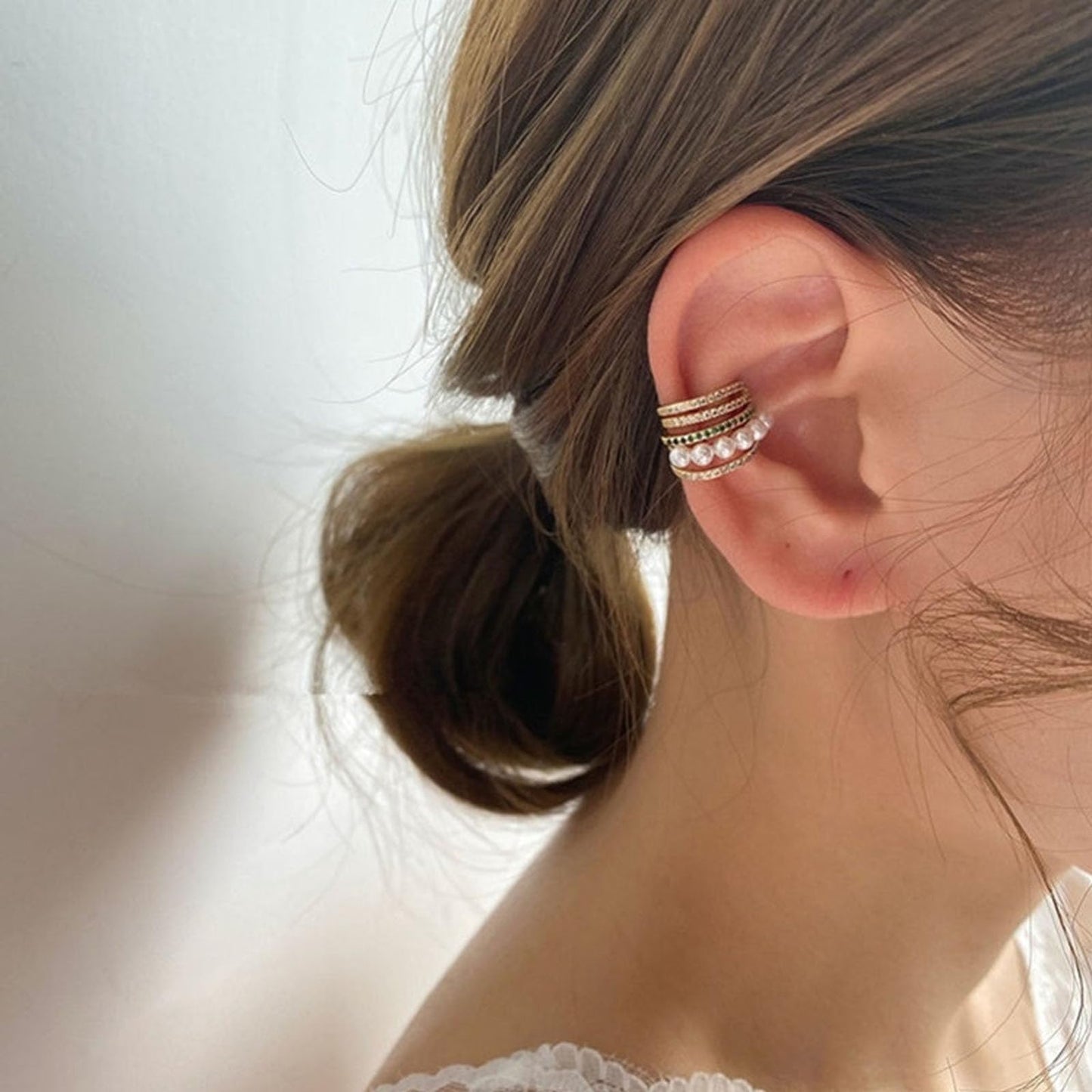 Lucpee Lymphatic Auriculotherapy White Onyx Ear Cuff, Astennu Lymphvity MagneTherapy Germanium Earrings Ga-ria Lymph'Liva Deoxi Earhoops Eleonore Earacupressure Detoxiear Balorange Earrings Non