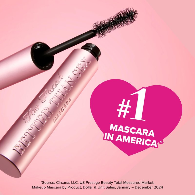 Too Faced Better Than Sex & Ribbon Wrapped Mascara Travel Duo | Includes Better Than Sex Mascara, 0.17 Fl Oz For Volume + Ribbon Wrapped Lash Tubing Mascara, 0.16 Fl Oz for Length