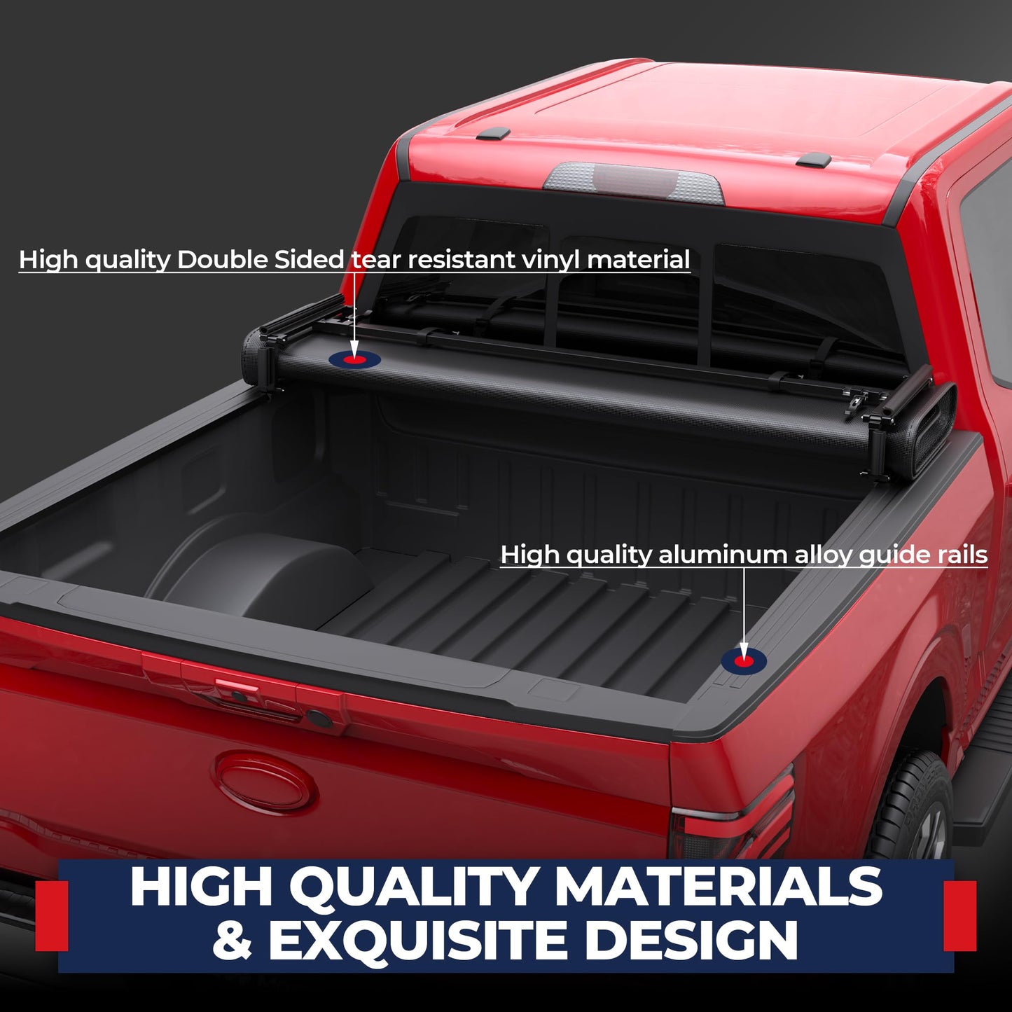 MOSTPLUS 5.5FT Quad Fold Soft Truck Bed Tonneau Cover On Top Compatible for Ford F150 2015-2025 2026 F-150 Bed Fourth Fold Styleside Bed Cover 67Inch