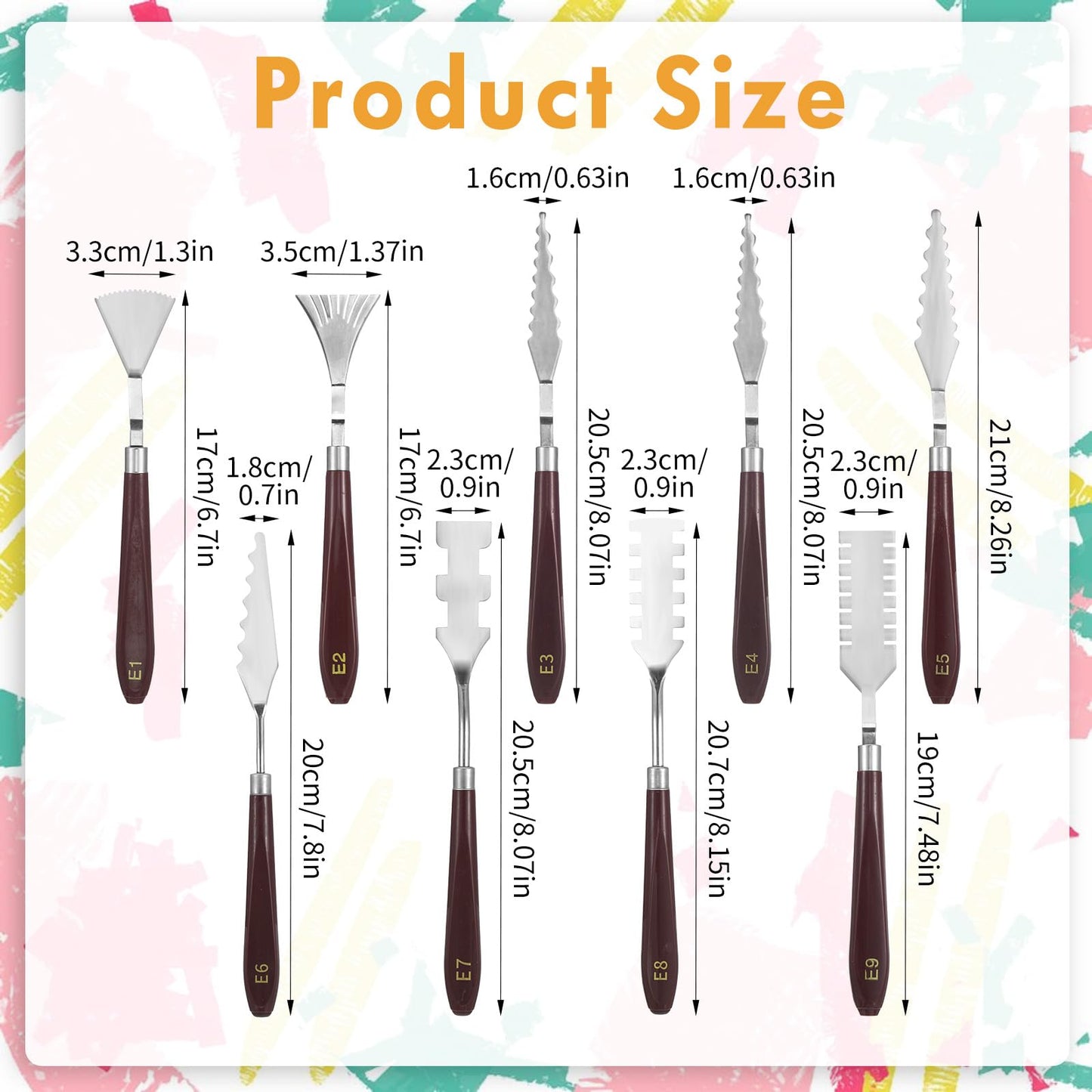MBAIYO 27 Pcs Palette Knife Set, Stainless Steel Painting Knife Set Wood Handle Palette Knives Paint Spatula Pallet Knives for Acrylic Paint Tools for Canvas Oil Painting Mixing and Texturing