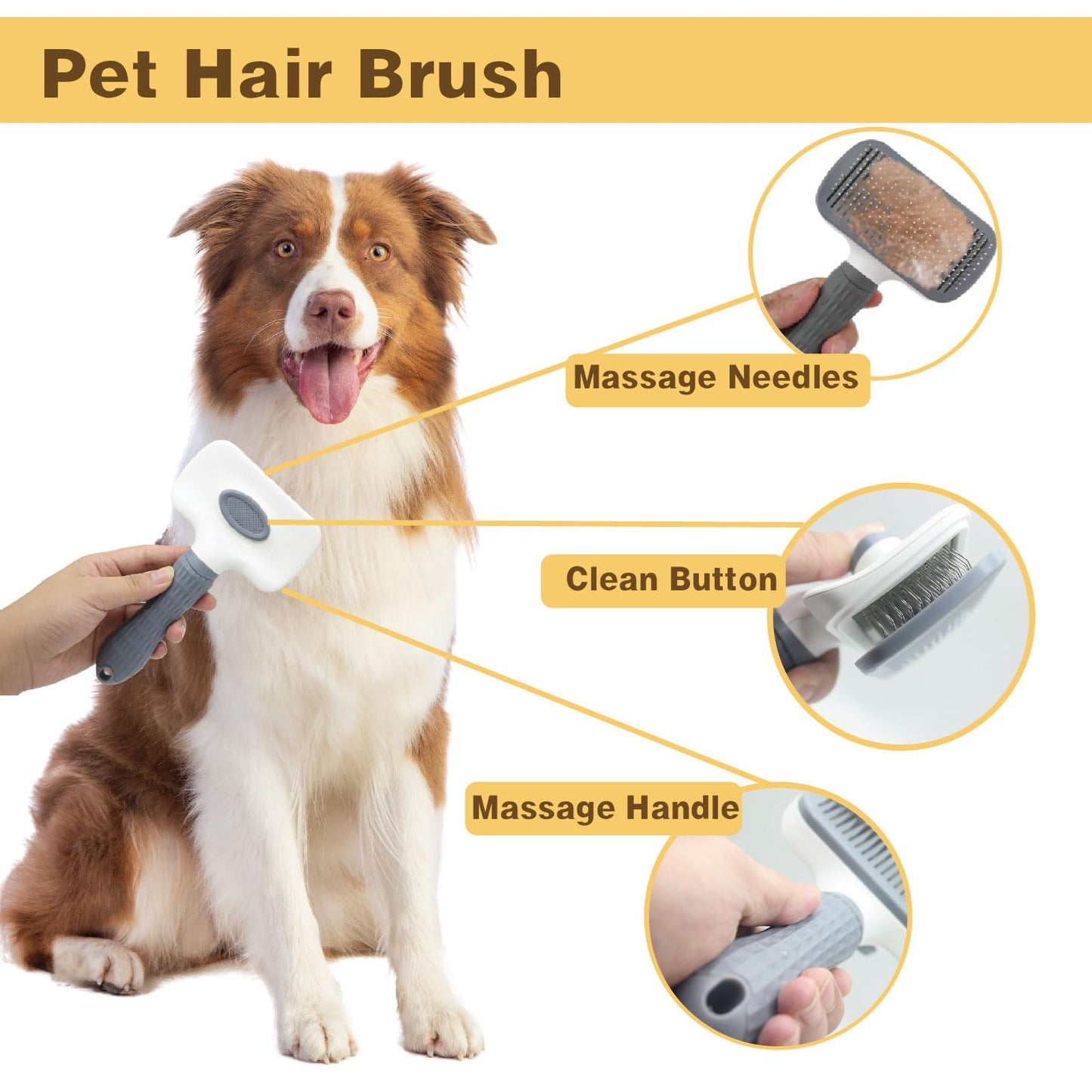 Pet Grooming Tools Kit for Dogs and Cats,8-in-One Home Pet Grooming Set,Includes Safety Scissors Set,Hair Removal Brush, Nail Clipper and File for Small Medium Large Dogs and Cats