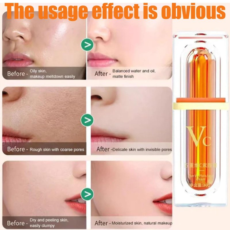XIRUJNFD Vitamin C Makeup Tone Up Cream, Five Vitamin C Tone-Up Cream, Multi 4-In-1 Face, Concealer, Face Primer and Makeup (5)